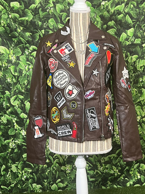 Patch Work Leather Jacket